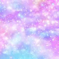 Obraz premium Ethereal Cosmic Glitter Gradient Sparkling Iridescent Magical Background