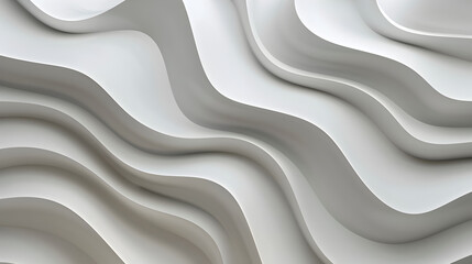 Fototapeta premium Abstract wavy texture in white tones, creating a modern and minimalist aesthetic.
