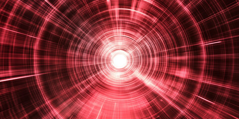 Fototapeta premium Abstract red digital background with white lights and black circular shapes