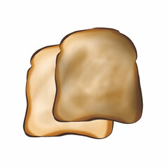 Sliced bread with cream topping for breakfast 