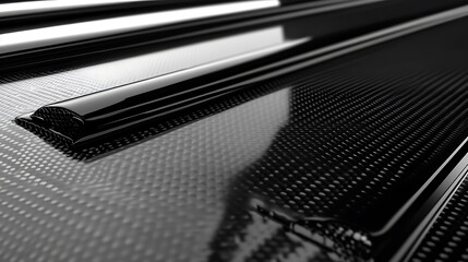 Glossy Black Carbon Fiber Surface Detail