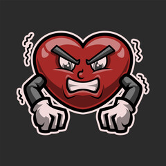 Love Angry Expression Mascot Vector Illustration is perfect for your brand business