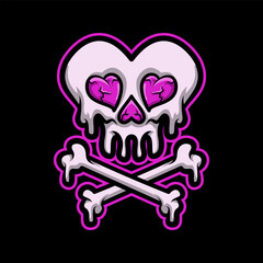 Love Skull Mascot Vector Illustration is perfect for your brand business