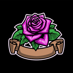 Sweet Rose With Ribbon Mascot Vector Illustration is perfect for your brand business