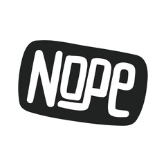 nope text design on bubble chat