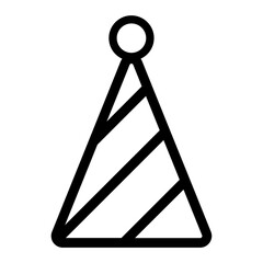 party hat icon black with outline style