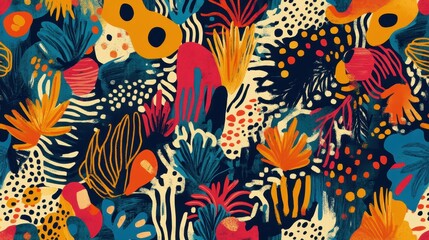 Abstract Colorful Floral Pattern Design Artwork
