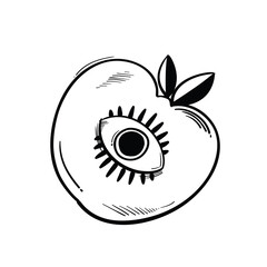 eye with apple design vector 