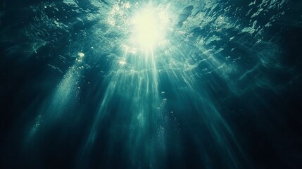 Ethereal Light Shining Through Underwater Surface
