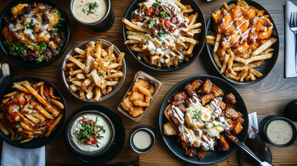 Poutine Sunday A delicious plate of poutine with gravy and other goodies for comfort food lovers