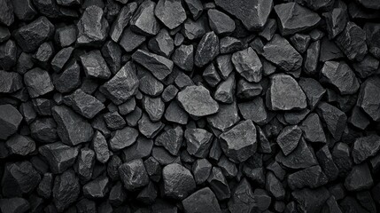 Close-up of textured black coal stones background
