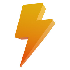 3d rendering lightning bolt isolated on white