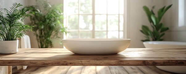 Fototapeta premium Contemporary bathroom design stylish basins in bright minimalist spaces
