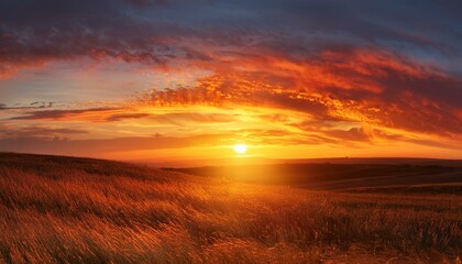 夏の夕焼けと茜色の空