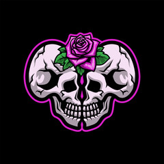 Love Couple Skull Mascot Vector Illustration is perfect for your brand business