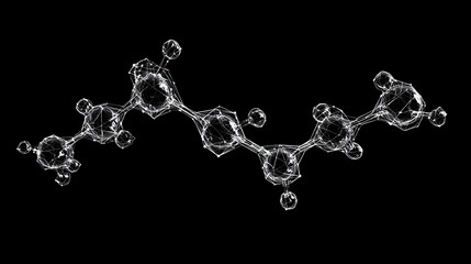 Molecular structure visualization science lab digital art black background