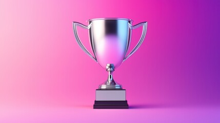 Fototapeta premium Shiny trophy on a vibrant gradient background