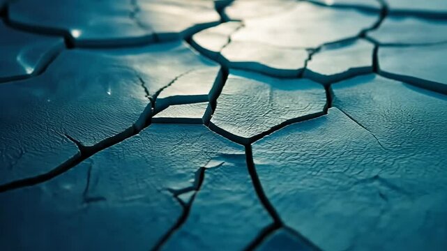 Exploring the intricate patterns of cracked earth under a brilliant light. Generative AI