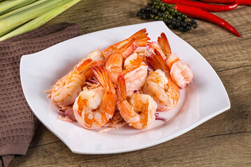 Shrimp cocktail with salad and sauce