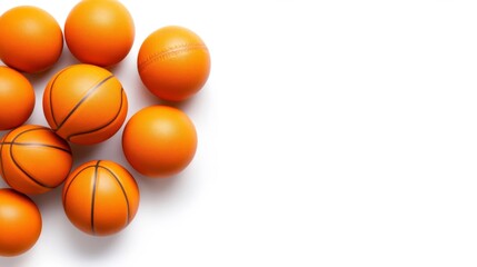 Basketball Balls on a White Background. Generative AI