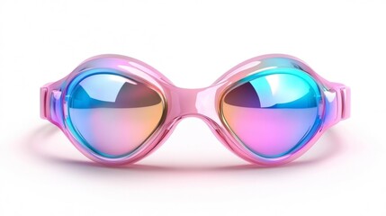 Swimming Goggles with a colorful gradient on white background. Generative AI