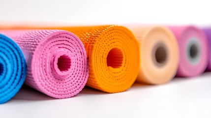 Yoga Mat on white background. Generative AI