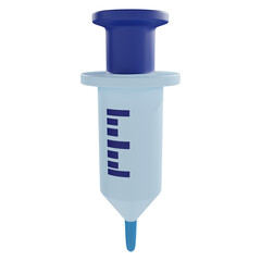 3d render of blue syringe with needle isolated on white