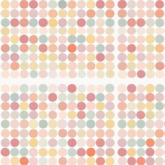 Seamless Abstract Geometric Pattern with Pastel Colored Circles and Dots in Minimal Digital
