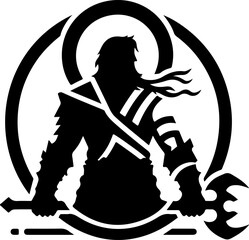 vector illustration design image icon logo symbol decoration silhouette knight hero classic vintage