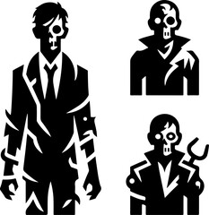 vector illustration design image icon logo symbol silhouette zombie undead