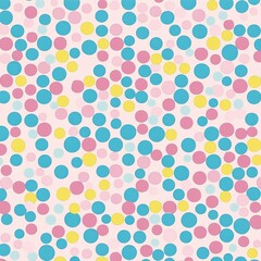 Colorful Abstract Polka Dot Background with Playful Pastel Circles and Spots