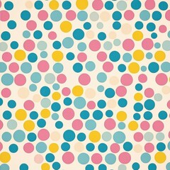 Retro Pastel Polka Dot Abstract Geometric Seamless Pattern Design