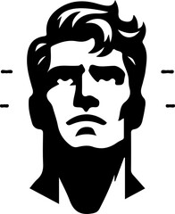 vector illustration silhouette logo icon design symbol of a masculine man's face as a symbol of a large, growing company.eps