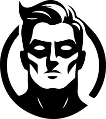 vector illustration silhouette logo icon design symbol of a masculine man's face as a symbol of a large, growing company.eps