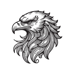 Obraz premium Elegant eagle head vector on white background