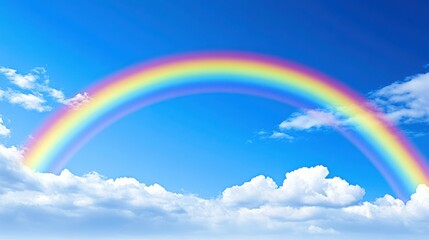 Rainbow After Storm in Soft Natural Light Landscape