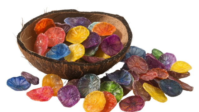 Abstract design featuring a circular shape divided into three sections of red, white, and blue colors with a unique symbol, representing balance and harmony in a modern context.