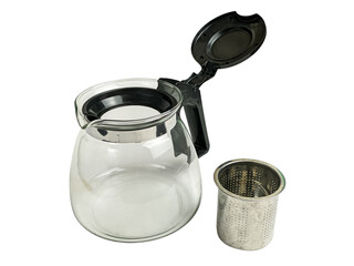 Open teapot isolated on white background