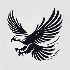 Obraz premium Clean silhouette of a soaring eagle, tattoo