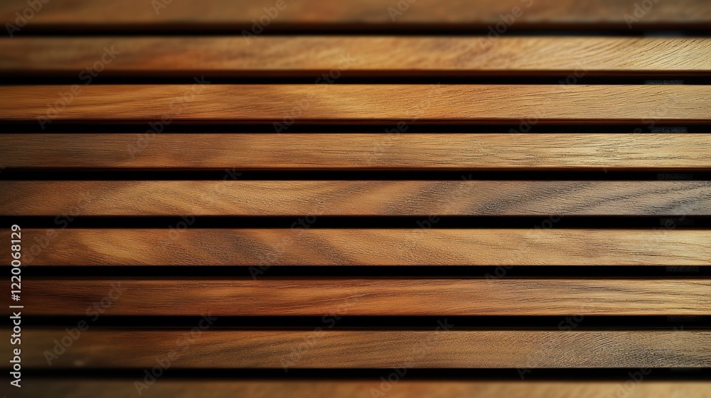 Poster Wooden Wall with Horizontal Slats Maple Panel Texture for Modern Building Facades and Cladding