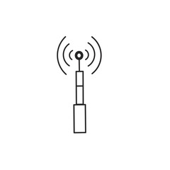 Wave transmitting tower and radio mast icon,vector signal mast.