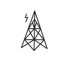 Wave transmitting tower and radio mast icon,vector signal mast.