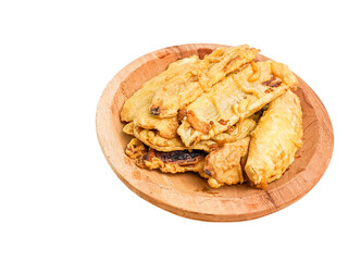 fried banana isolated on white background