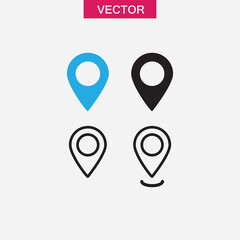 Map pointer icon. GPS location icon vector flat black simple trendy style illustration for web and app..eps