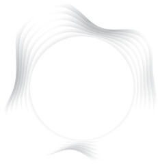 Circle ripple wavy shape with shadow in paper cut style