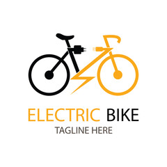 electric bicycle logo design illustration