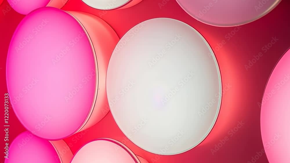 Poster bright orbs illuminate the vibrant display in an artistic setting filled with captivating colors and