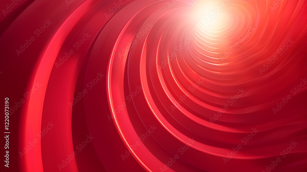 Poster abstract red spiral with light effect, creating a dynamic and immersive visual experience.