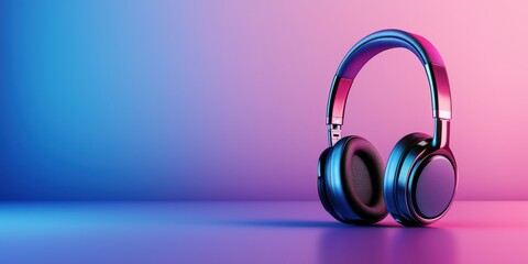 High-quality vocal booth display with a robust microphone, headphones, and a subtle neon glow for voiceover artistry