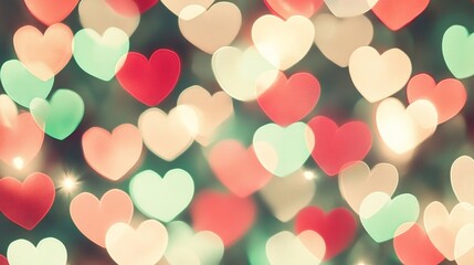 Blurred Hearts Bokeh Romantic Valentine Background
